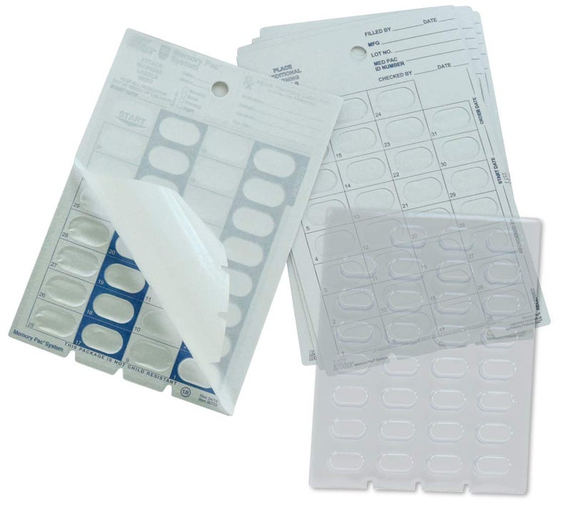 Apothecary 6 Pack XL Refill Set, Monthly Medication Cold Seal Blister Packs, Includes 6-5/8" Deep Blister Trays & 6 Cold-Seal Cards, Pill Blisters for Cold Seal Blister Pack System - Image 2